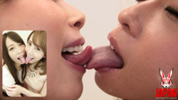 Behind the scenes! Self-introduction and deep tongue intertwined saliva lesbian kiss Aya Kisaki and Yuri Momose