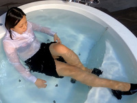 First bathing with her recruitment suit 4