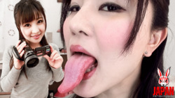 사키하 유이카 섹시한 문문의 긴 혀와 구내 주관 셀카